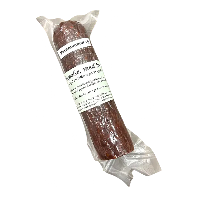 Halv spekepølse med hvitløk