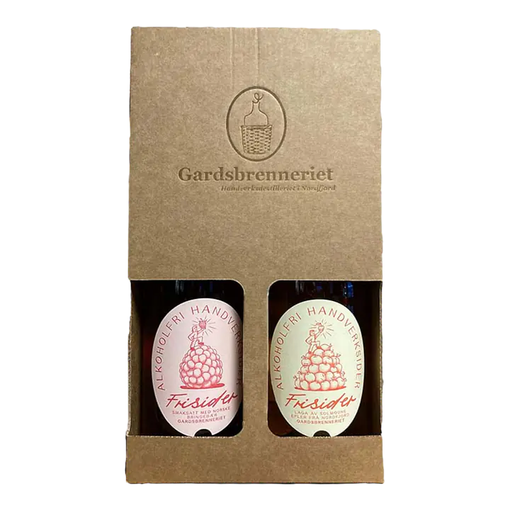 Alkoholfri Gavepakning: 2 stk 75 cl Frisider (1 stk Eple og 1 stk Eple og Bringebær) - Master